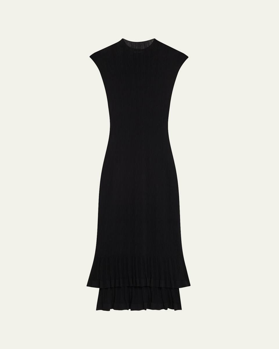 Kennedy Mock-Neck Plisse Dress